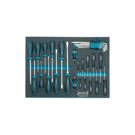 Mobilny wózek narzędziowy z 220 narzędziami, 7 szuflad, blat z tworzywa sztucznego 179N-7/220 HAZET