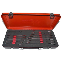 Zestaw kluczy z grzechotką dwukierunkową 8-19mm 12-częściowy w metalowej walizce FORMAT