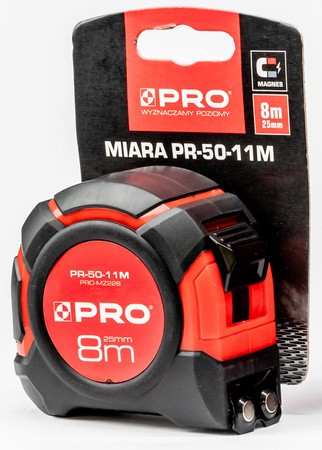 Miara zwijana z magnesem 8 m x 25 mm PR-50-11M PRO MZ228