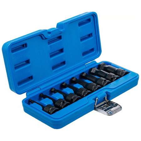 Zestaw 8 udarowych nasadek z bitem, długość 75 mm, gniazdo sześciokątne z głowicą kulkową 6-19 mm, napęd 12,5 mm (1/2"), BGS 5488