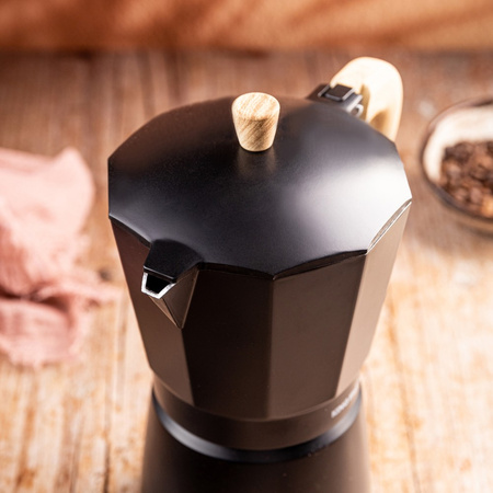 Aluminiowy zaparzacz ciśnieniowy do kawy, 9 filiżanek, czarny KINGHoff