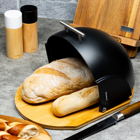Chlebak akrylowo-bambusowy, czarny 37 x 26,5 x 20 cm Klausberg