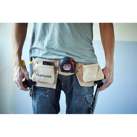 Skórzany pas narzędziowy, 6 kieszeni, pętla na młotek BELLOTA