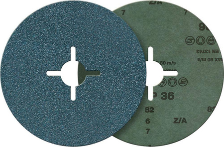 Krążek ścierny fibrowy korund cyrkonowy 125mm K120 FORTIS