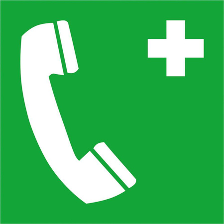 Znak 15x15 samoprzyl. ratunkowy TELEFON ALARMOWY