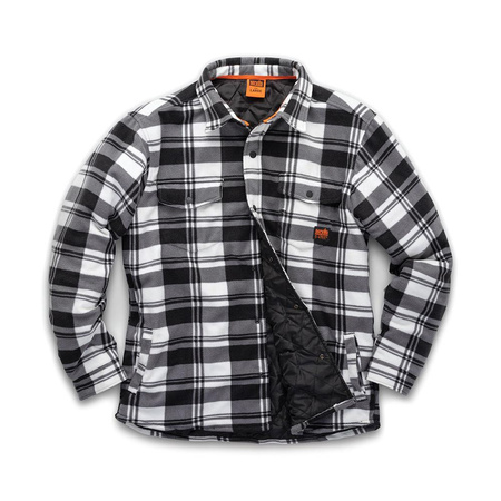 Ocieplana koszula w kratę czarno/biała, Rozmiar XL, Scruffs T55356