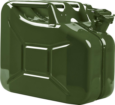 Kanister na paliwo z blachy stalowej oliwkowy 10 l Valpro