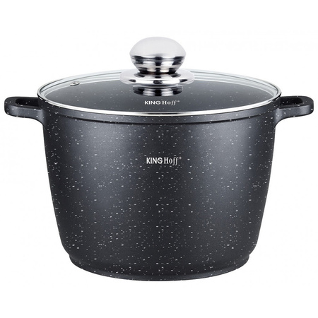 Garnek z powłoką marmurową Ø24 cm, pojemność 6,2 l, czarny KINGHoff