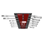 Zestaw 6 kluczy płasko-oczkowych z przełączalną grzechotką i funkcją trzymania śrub, 8-19 mm, GEDORE RED, R07205106