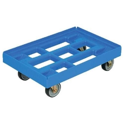 Wózek transportowy na skrzynki EURO na kółkach skrętnych - niebieski