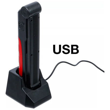 Akumulatorowa latarka przegubowa LED COB 6,5 W ze stacją ładowania, BGS Diy 74636