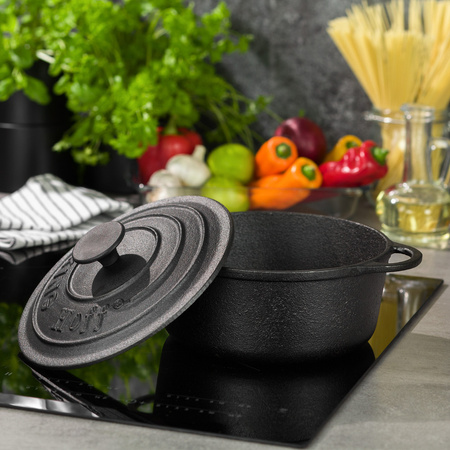 Garnek, żeliwo, Ø21cm 2,4l, czarny KINGHoff