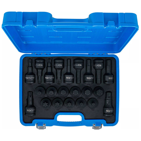 Zestaw nasadek udarowych do bitów 20 mm (3/4") gniazdo sześciokątne, profil T (do Torx) 22 szt., BGS 6185