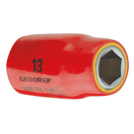Izolowana nasadka VDE 1/2" sześciokątna 10 mm, Gedore VDE 19 10, 6122510
