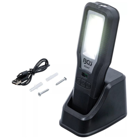 Lampa robocza COB-LED składana ze stacją ładowania, BGS 85347