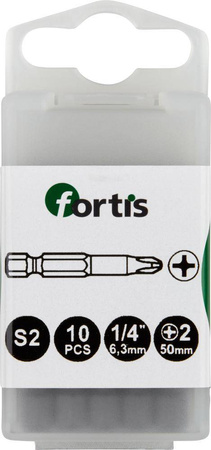 Bity 1/4 DIN3126 Phillips PH 2 x 50mm 10szt FORTIS