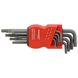 Zestaw kluczy trzpieniowych, kątowych, długich, fosforanowanych, z kulistą główką T9-T40x mm FORMAT