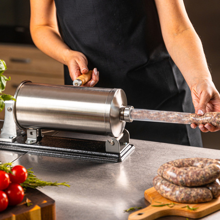 Nadziewarka do kiełbas, pojemność 5kg, pozioma, stal nierdzewna, Klausberg, KB-7929