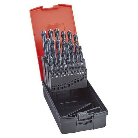 Zestaw wierteł krętych DIN338, HSS szlifowane, waporyzowane, typ N, kształt C, 1,0-10,5mm FORMAT