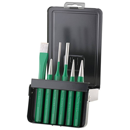 Zestaw narzędzi przecinak wybijaki przebijaki punktak 6szt FORTIS