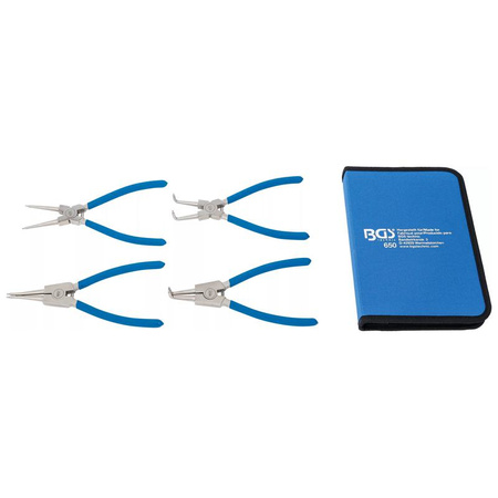 Zestaw szczypiec do pierścieni rozprężnych 225 mm 4 szt., BGS 650
