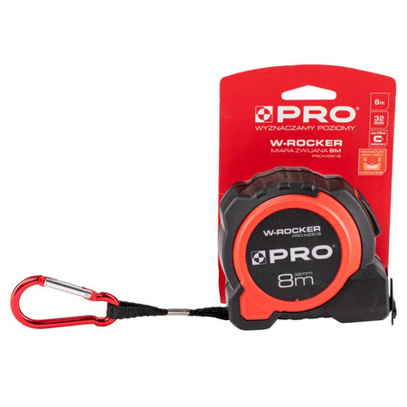 Miara zwijana W-ROCKER 8 m x 32 mm, II klasa dokładności, PRO (PRO-MZ918)