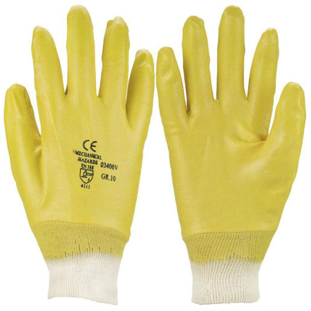 Rękawiczki nitrylowe rozmiar 9 w kolorze żółtym