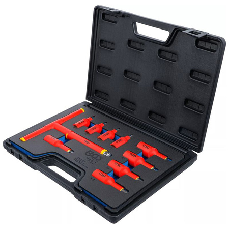 Zestaw 10 nasadek z bitem VDE, gniazdo sześciokątne 4-10 mm, napęd 10 mm (3/8") i 12,5 mm (1/2"), BGS 7132