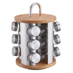 Pojemnik na przyprawy, stal-szkło-bambus, zestaw 13 elementów Klausberg