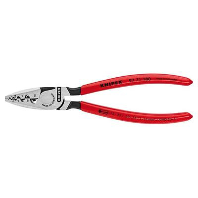 Szczypce do zgniatania tulejek kablowych z rękojeściami powlekanymi tworzywem sztucznym 180 mm KNIPEX 97 71 180