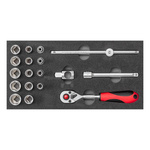 Zestaw nasadek 3/8" w module 1/3 CT, 18 elementów, GEDORE RED, R22150020