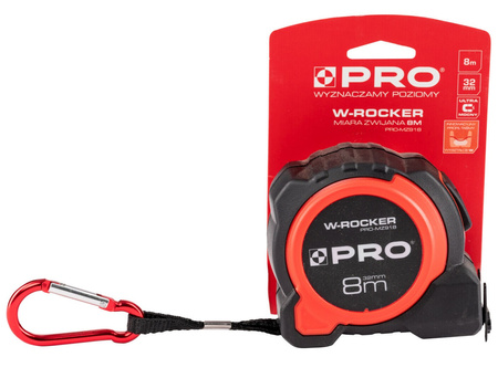 Miara zwijana W-ROCKER 8 m x 32 mm, II klasa dokładności, PRO (PRO-MZ918)