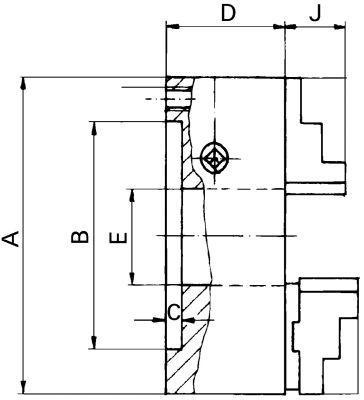 Czteroszczękowy uchwyt tokarski DURO-M 100/4 DIN 6350 RÖHM