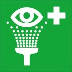 Znak 20x20 aluminium PRYSZNIC DO PRZEMYWANIA OCZU