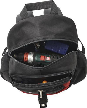 Plecak monterski - duża komora, 2 kieszenie boczne, regulowany pasek, 350x250x50 mm PLANO