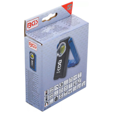 Lampa warsztatowa COB LED z magnesem i hakiem składana z funkcją ładowania indukcyjnego, BGS 85348
