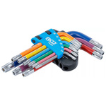 Zestaw krótkich kluczy kątowych Torx z otworem T10-T50 9 szt., BGS 74460