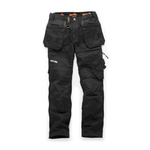 Damskie spodnie z kieszeniami kaburowymi Trade Flex, czarne, Rozmiar 36 R, Scruffs T55264