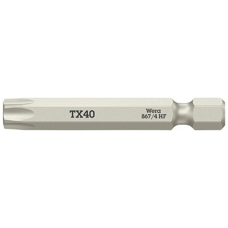 Bit TORX HF TX40 x 50 mm, 1/4" z funkcją przytrzymywania E6,3 Wera