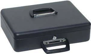 Metalowa kasetka na pieniądze z wkładką na bilon 37x29 cm z zamkiem cylindrycznym