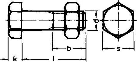 Śruby budowlane z nakrętką ocynk M12x300mm 25szt