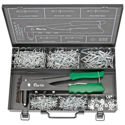 Nitownica ręczna + zestaw nitów 604-cz. FORTIS