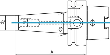 Oprawka zaciskowa do głowic frezarskich HSK-A100 M12x150 Fortis