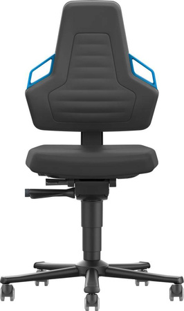 Krzesło obrotowe na kółkach robocze Nexxit 2 pianka integralna uchwyty niebieskie