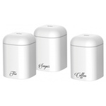 Pojemniki, stal, białe, zestaw 3 sztuki Klausberg