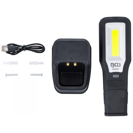 Lampa robocza COB-LED składana ze stacją ładowania, BGS 85347