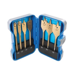 Zestaw płaskich bitów tytanowych, 7 szt., 10 - 32 mm, Silverline 279870