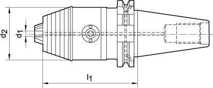 Krotki uchwyt wiertarski DIN69871 ADB R/L 1-13mm SK 40 FORTIS