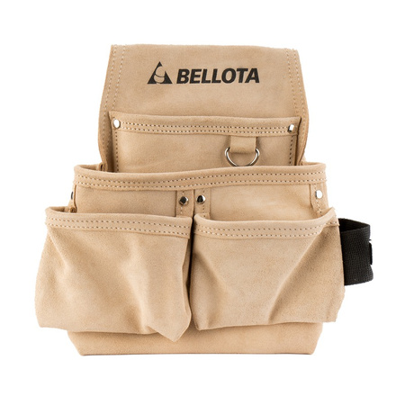 Skórzany pas narzędziowy, 4 kieszenie, pętla na młotek BELLOTA