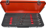 Zestaw kluczy z grzechotką prostych 8-19mm 12-częściowy w metalowej walizce FORMAT